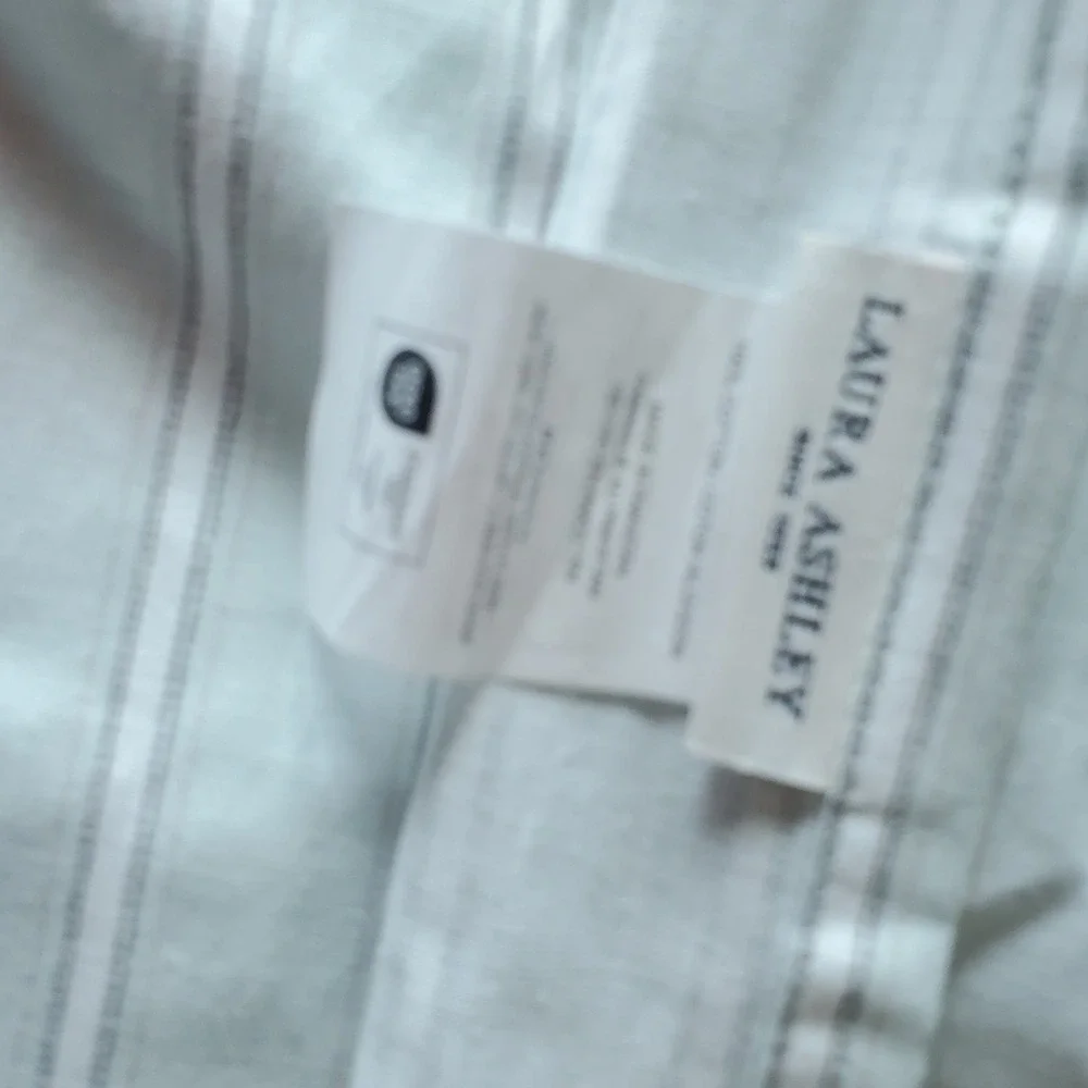 Laura Ashley Floral Rose Sage Green Cotton Euro Pillow Sham Reversible Stripe